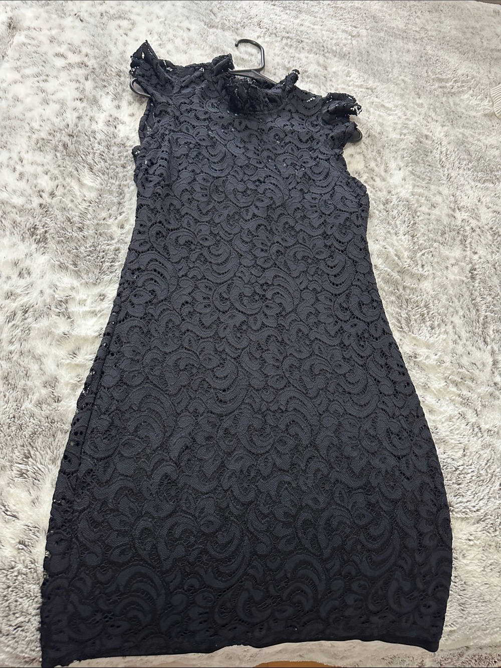 Alexia Admor Black Lace Midi Dress with High Neck🖤SUPER CUTE🖤 slip detachable